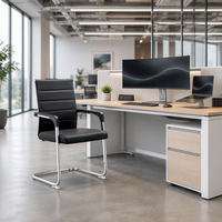 Chaise de bureau en cuir pour réunion, chaise d'ordinateur moderne, chaise de conférence simple, chaise de direction, chaise de personnel, personnalisation en usine, vente en gros
