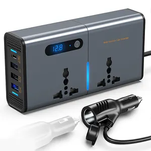 High Quality Digital Display 200W Universal Mini Car Power Inverter Dc 12V To Ac 110V Socket USB Converter PD Fast Charger