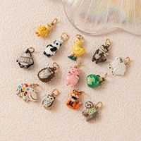 HD0942 Breloques Animaux Mignons Imprimés (Paresseux, Hérisson, Cochon, Panda, Renard, Canard) pour la Fabrication de Colliers, Bracelets et Bijoux DIY