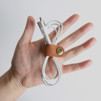 Organisateur de câbles en cuir Crazy Horse pour écouteurs, ordinateur de bureau, câbles USB, lignes de casques et autres cordons