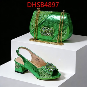 Conjunto de zapatos y bolsos africanos de alta calidad, Sandalias de tacón alto para fiesta de Nigeria, embrague a juego con piedra - Product Image 2