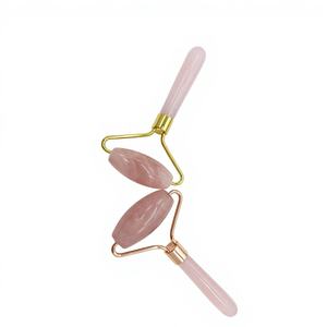 Rouleau en quartz rose de haute qualité, logo personnalisé, masseur facial en cristal naturel, rouleau en jade de qualité - Product Image 2