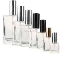 Flacon de parfum carré de qualité supérieure en verre, diffuseur 10ml 15ml 30ml 50ml 100ml, bouchon en aluminium doré, atomiseur de parfum pour femmes