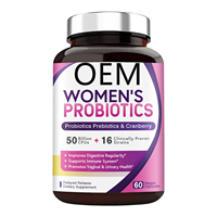 Probiotiques en gros pour femmes 50 milliards de UFC 16 souches cliniquement prouvées Prébiotique Canneberge 60 capsules végétales OEM