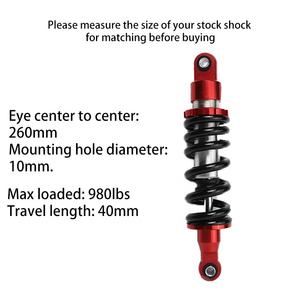 Amortisseur arrière réglable pour moto 260 mm, suspension pour ATV Apollo Stomp <span class=keywords><strong>50cc</strong></span> 70cc 90cc 110cc 125cc 150cc SSR125 CRF50 - Product Image 2