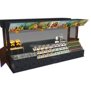 Artworld présente un kiosque de fruits frais personnalisé au détail, conception de stand de jus de fruits pour le centre commercial