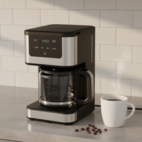 Cafetera Eléctrica Programable Anbolife de 14 Tazas con Función de Calentamiento de 24 Horas, 2 Ajustes de Intensidad de Preparación, Cafetera Compacta