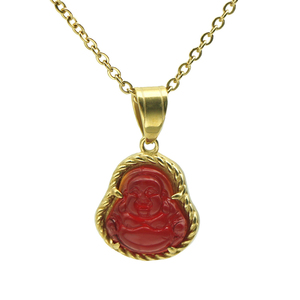 เครื่องประดับสแตนเลสคุณภาพสูงสร้อยคอจี้หินสีชายแก้วสีฉูดฉาดของขวัญสำหรับผู้หญิงผู้ชาย - Product Image 1