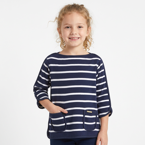 ODM High Quality Gots Certified Rolled Hem Kids Polyester/Cotton Long Sleeve Striped Casual T-shirt - Product Image 1