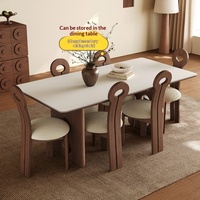 Nouvelle table à manger rectangulaire en dalle de pierre de style chinois, démontable, pour restaurant, table à manger pour petit appartement, noyer