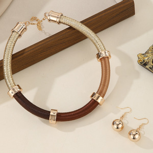 Yumfeel — <span class=keywords><strong>collier</strong></span> à bretelles en métal et cordon enroulé, chaîne multicolore, bijou indien, Boho, fabriqué à la main, vente en gros - Product Image 6