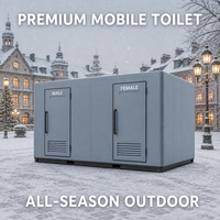 Toilettes publiques mobiles haut de gamme à 5 postes, conteneur préfabriqué, structure en acier galvanisé pour parc