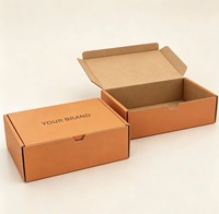 Boîte d'expédition en carton ondulé mat orange personnalisée, imprimée avec le logo de la marque privée, pour l'emballage de vêtements et de produits quotidiens