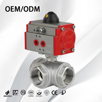Vanne à bille manuelle en acier inoxydable 304 à 3 voies, filetage interne, type L/T, NPT, vanne à bille industrielle pour pipeline