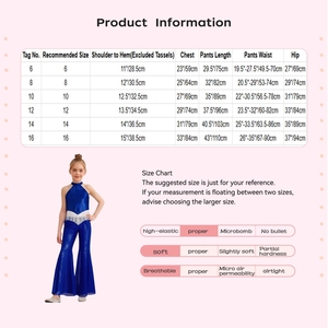 6-16 Kids Girls Modern Dance <b>Clothes</b> Jazz Dance Costume Crop Top With Bell-Bottom Pants For Stage Performance Classes Stage Show - Product Image 6
