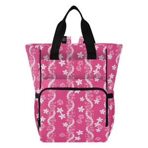 Hawaiian Custom Puakenikeni Lei Pink Wasserdichte Mutterschaft Mumie Windel taschen Tragbare Baby Rucksack Mama Taschen für die Reise - Product Image 1