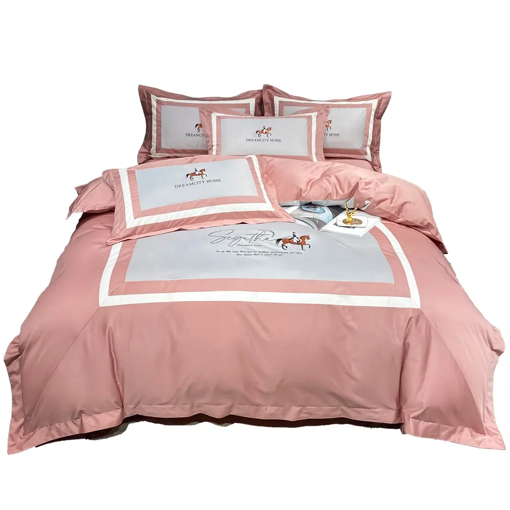 Vintage design 100% Natural Pure Cotton comforters sets king size bedding sets