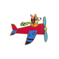 Broches personnalisées modernes en émail souple UFO, motif chien mignon, en alliage de zinc, personnalisation gratuite