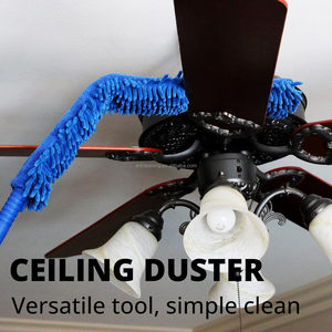 Nettoyeur mural vadrouille avec outil de nettoyage de ventilateur, nettoyeur de sol pour nettoyer les plumeaux longs pour le nettoyage, 1 plafonnier nettoyeur de ventilateur - Product Image 2