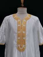 Robe de printemps pour hommes musulmans, grande taille, dernier design de mode, broderie lourde, garniture en dentelle, tissu soyeux brillant, thobes arabes