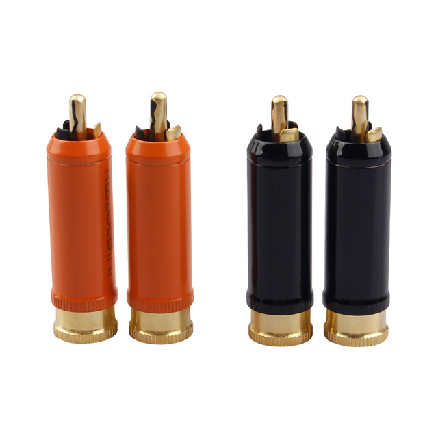 RCA Male Plug Connector Jack Zinc Alloy Housing Audio & Video CD Speaker Amplifier Cable Connector Model YY-RCA
