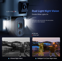 Cámara de Vigilancia LS VISION HD 20X con Doble Lente, WIFI, 4G, Energía Solar, Inalámbrica, para Exteriores, con Tarjeta SIM, CCTV, Cámara de Red