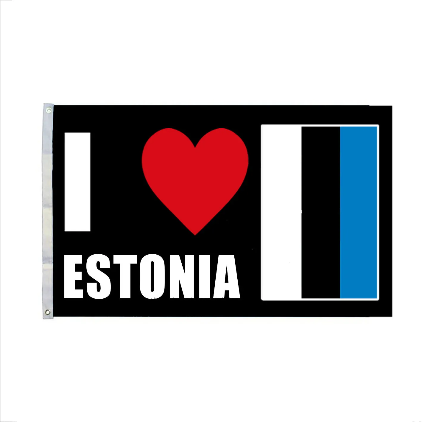ธงชาติเอสโตเนีย3x5ft 100% ผ้าโพลีเอสเตอร์มีปุ่มทองเหลืองสองผืนสั่งทำได้