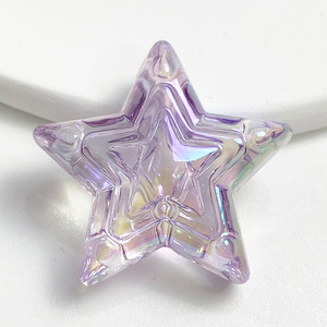 Perles étoiles irisées AB en acrylique de 24 mm, transparentes effet aurore, à grand trou, pour la fabrication de bijoux DIY (bracelets, colliers) - Vente en gros - Product Image 5