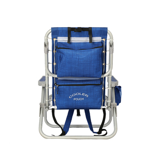 Kejie 5 Positions Fabric Backpack Folding Beach Chair Insulated Cooler <b>Large</b> Storage Aluminum <b>Frame</b> for Outdoor Furniture - Product Image 4