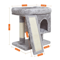 Chine usine livraison gratuite gris clair sisal peluche chat escalade cadre griffoir arbre bois grattoir chat arbre tour maison