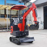 Mini-excavatrice diesel EACHAN EPA Engine 1,3 tonne, micro-pelle hydraulique pour travaux de terrassement, petite pelle à queue zéro pour vergers