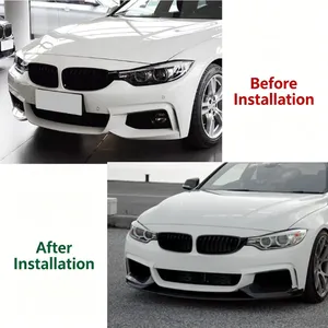 Lèvres de spoiler de pare-chocs avant pour BMW Série 4 F32 F33 M-Tech 2014-2020, style kit carrosserie avec diffuseur inférieur - Product Image 3