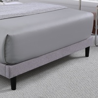 Tête de lit classique pour chambre à coucher, base de lit en bois massif, échantillon de lit rembourré taille King ou Queen