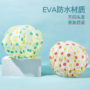LMLTOP Bonnet de Douche Imperméable Adulte en EVA, Motif Pois, Usage Sanitaire, Lot Unique C0705 - Product Image 3