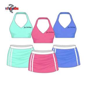Completo Fitness Personalizzato, <span class=keywords><strong>Abbigliamento</strong></span> Casual Estivo, Set Due Pezzi da Donna, Gonne a Righe Y2K e Top Halter, Ropa De Mujer - Product Image 3