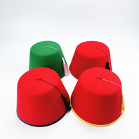 Sombrero Turco Rojo con Gorro Fez Verde y Borla Dorada, Disfraz para Fiesta de Halloween, Estilo Marroquí