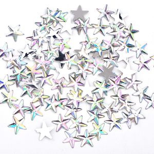 JUNAO <span class=keywords><strong>8</strong></span> 10 12 14mm 비 핫픽스 아크릴 크리스탈 스톤 DIY 공예에 대한 멋진 별 모양 플랫 백 모조 다이아몬드 - Product Image 3