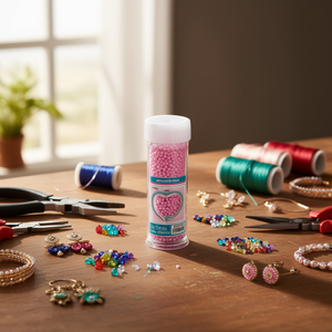 Ilan Abalorio Perline rosa da 4 mm per artigianato e creazione di gioielli - Product Image 2