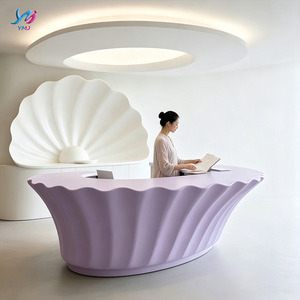 Bureau d'accueil moderne en fibre de verre, durable et écologique, pour hôtels et bureaux, mobilier commercial - Product Image 4