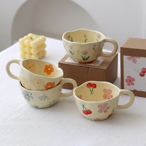 Nordic Creative Luxury <strong>Handmade</strong> Coffee <strong>Mugs</strong> Exquisite Bulk <strong>Ceramic</strong> Flowers <strong>Mug</strong> With Handle Home Accessories - Product Image 3