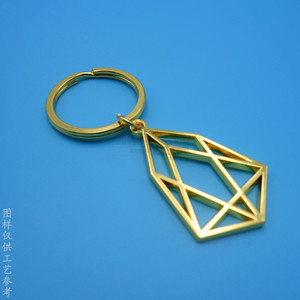 Llavero de Aleación de Zinc con Diseño Hueco, Logotipo Personalizado, Regalo Empresarial, Colgante Metálico Duradero, Imitación Oro - Product Image 1