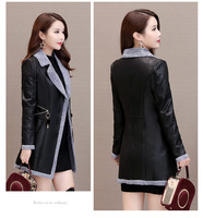 Manteau Trench d'Hiver Personnalisé pour Femme, à Doublure Polaire, avec Col Revers et Veste en Fausse Fourrure et Faux Cuir
