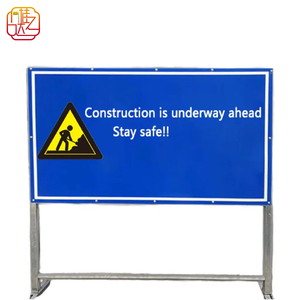 Señal <span class=keywords><strong>de</strong></span> Seguridad Portátil para Obras <span class=keywords><strong>de</strong></span> Construcción con Soporte, Señal <span class=keywords><strong>de</strong></span> <span class=keywords><strong>Advertencia</strong></span> Azul <span class=keywords><strong>de</strong></span> Aluminio para Mantenerse Seguro <span class=keywords><strong>en</strong></span> Obras Viales - Product Image 1