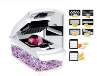 Mandoline multifonctionnelle manuelle en acier inoxydable, coupe-légumes, hachoir, trancheuse alimentaire