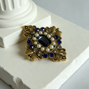 Broche Clásico de Aleación Chapado en Oro con Forma de Flor, Pin de Cruz, Lujoso y Elegante para Fiesta, Boda, Compromiso, Regalo para Damas - Product Image 5