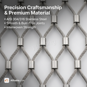 Stainless Steel Wire Rope Mesh Staircase <strong>Railing</strong> Infill Flexible Woven <strong>Cable</strong> Net Modern Architectural Safety Barrier - Product Image 5