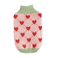 Nouvelle Collection : Gilet Pull Col Roulé en Fibres Acryliques Tricotées pour Petit Chien, Motif Cœur, Chaud Hiver