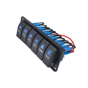 แผงสวิตช์แบบโยก 6 ทาง 12V 10A IP65 เชื่อมต่อรวดเร็ว สำหรับใช้กับเรือ รถยนต์ และงานทางทะเล - Product Image 4