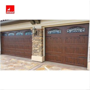 Alland personalizado americano al por mayor grano de madera nuevo diseño aislado residencial doble <span class=keywords><strong>puerta</strong></span> de garaje para el hogar personalizado Villa moderna - Product Image 3