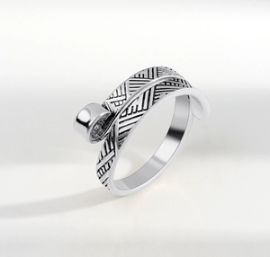 แหวนเงินถักแบบไทยทำมือสุดหรูพร้อมตะขอเกี่ยวสายรัดโลหะผสมสำหรับงานแต่งงานแบบโรแมนติก - Product Image 6